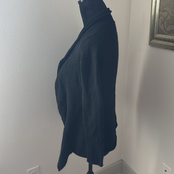 I S L E 100% pure cashmere black open front long sleeves cardigan sweater sz S - Picture 3 of 7